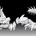Detailed White Scorpion Like Game Movie Character 3D Model Two Figurines