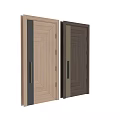 Swing Doors With Light And Dark Wood Grain Design Black And Gold Frames