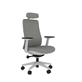 Gray Office Chair With High Backrest Armrests Swivel Wheels And Adjustable Features