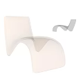Sleek Modern Leisure Chair With Transparent Acrylic And Curved Brown Frame