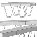 Modern Dining Table With Gold X Shaped Metal Legs And Storage Drawers