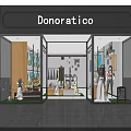 Donoratico Clothing Store with Window Display and Mannequins in Modern Interior