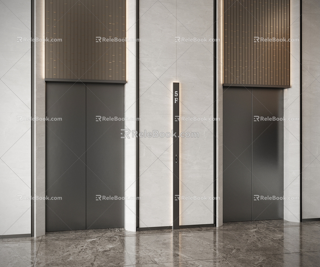 Modern Elevator Hall Elevator 3d model