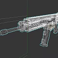 Tactical Assault Rifle 3D Model with Modular Design Barrel Grip and Magazine