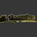 Natural Stone Structure in Circular Sunken Grassland with Trees and Pebble Ground