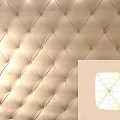 Upholstered Wall Panel With Diamond Tufted Leather Beige Gold Luxury Decor Design