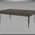 Classic Wooden Table With Rectangular Top Single Drawer And Slender Legs 3d model