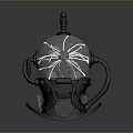 Futuristic Tactical Helmet Weapon With Sensor And Aiming Device