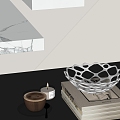 Modern Ornaments Combination Books Kitchen Utensils Candle Coffee 3d model