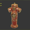 Red Fire Hydrant With Number 149 Isolated On Dark Background