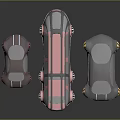Three Futuristic Concept Cars With Sleek Shapes Different Colors And Shiny Surfaces