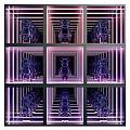 Modern Commercial Display Equipment with Grid Cases and Neon Lighting for Bear Shaped Dolls