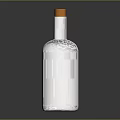 Standing Transparent Glass Bottle With Orange Cap And Rolled Paper Inside