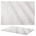 Modern Square Rug With Geometric Striped Pattern For Living Room Interior Decor 3d model