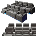 Gray Massage Chairs with Power Recline Cup Holders and Blue LED Lights