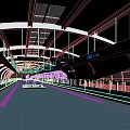 Modern subway station platform 3d model