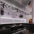 Modern KTV Room Interior With Sofas Lighting And Decor 3d model