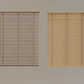 Two Types of Brown and Beige Wooden Window Blinds for Home Interior