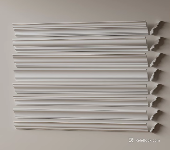 Various Styles Of Decorative Gypsum Cornice Molding For Interior Design Projects 3d model 