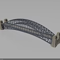 Architectural Bridge Model Featuring Arch Steel Frame And Stone Piers