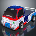 Colorful British Racing Drift Truck With Red Blue White Body Design