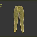 Game Movie Character Green Tight Fitting Pants With Lace Up Waist Design