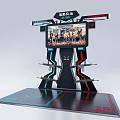 VR Gaming Experience Zone With Large Screen Stand And Interactive Floor Mats 3d model