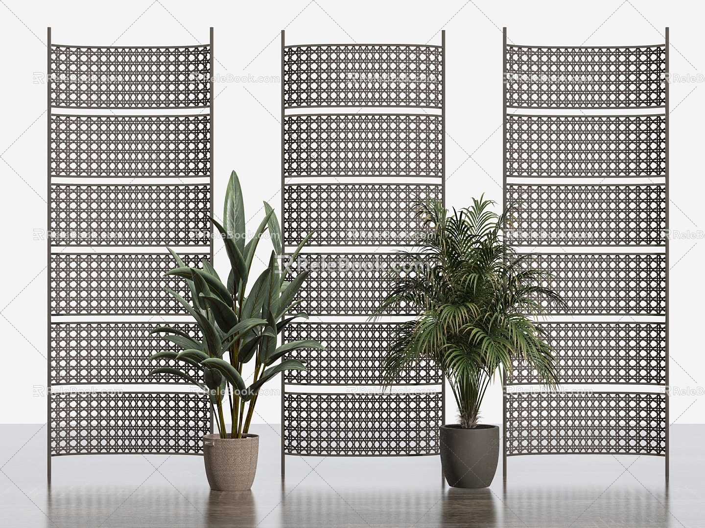 Modern Silent Wind Partition Rattan Partition Rattan Partition 3d model