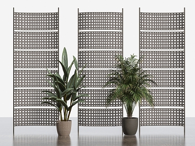 Modern Silent Wind Partition Rattan Partition Rattan Partition 3d model