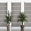 Modern Silent Wind Partition Rattan Partition Rattan Partition 3d model