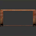 Orange Rusty Metal Industrial Frame With Cross Beams And Brackets