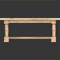 Rustic Wooden Coffee Table With Rectangular Natural Wood Top And Carved Legs For Living Room