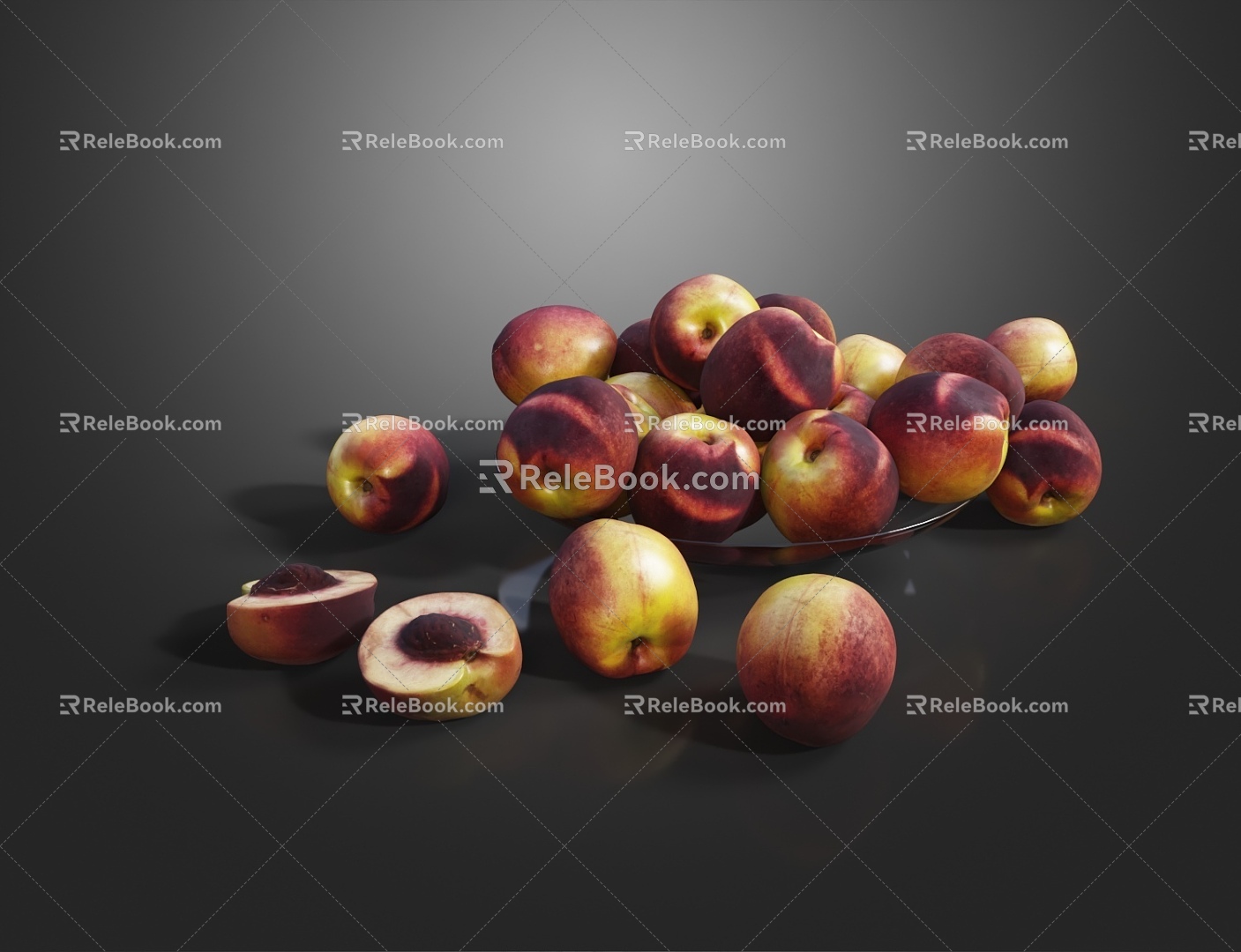 Nectarine fruit 3d model