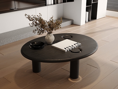 Mid-ancient oval coffee table model