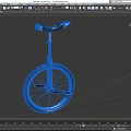 Blue Modern Unicycle with Black and Blue Seat and Sturdy Black Wheel