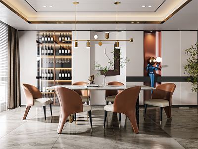 Light Luxury Restaurant 3d model