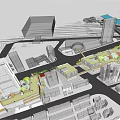 Modern Urban Commercial Complex With Waterfront Design And Mixed Use Facilities