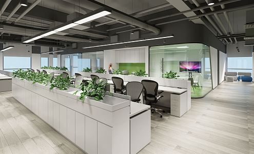 Modern public office area 3d model