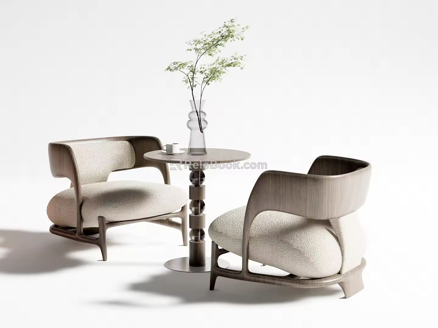 New Chinese Style Casual Table and Chair Combination Casual Table and Chair 3d model