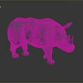 Detailed 3D Rhinoceros Model In Gray With Realistic Texture And Form