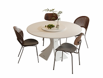 Modern Dining Table Chair Combination Dining Table Chair 3d model