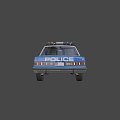 Classic Blue Police Car With Roof Lights 1121 Badge And POLICE Lettering