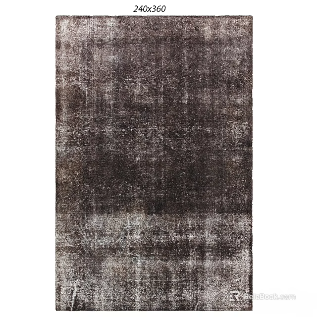 Vintage Square Rug With Distressed Texture And Dark Brown Light Gray Tones 3d model 