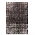 Vintage Square Rug With Distressed Texture And Dark Brown Light Gray Tones