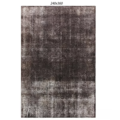 Vintage Square Rug With Distressed Texture And Dark Brown Light Gray Tones 3d model