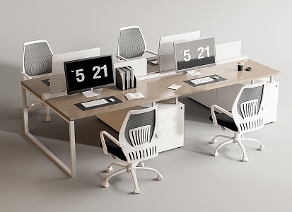 Modern Office Desk and Chair Office Desk and Chair Staff Station Computer Desk and Chair 3d model