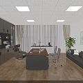 Modern Office Interior Design With Conference Table Chairs Sofa And Wooden Flooring