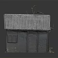 Weathered Wooden House Exterior With Rustic Metal Roof Stacked Planks And Dead Branch
