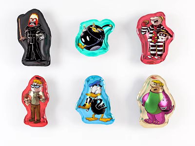 Colorful Cartoon Character Inflatable Toys Set With Various Designs And Vibrant Colors 3d model