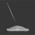 Modern White Flat Wireless Device With Black Antenna And Smooth Surface 3d model